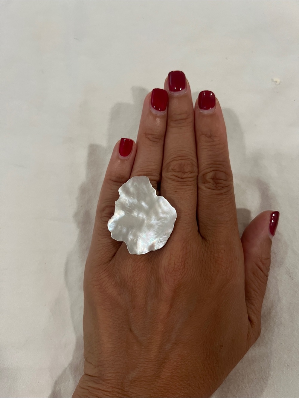 NWT! Stephen Dweck White Mother-of-Pearl and Sterling Silver Ring.